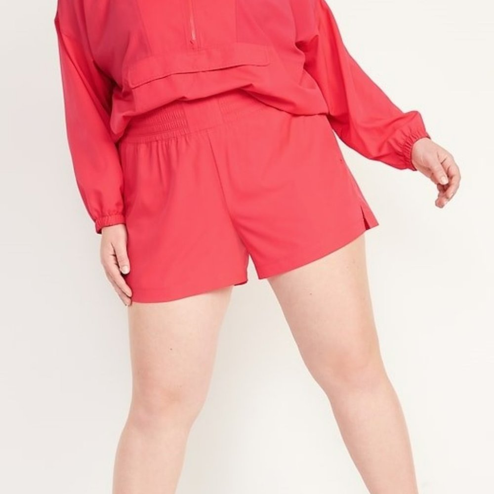 High-Waisted StretchTech Shorts for Women -- 4-in inseam 3x Color: Cosmic Rouge